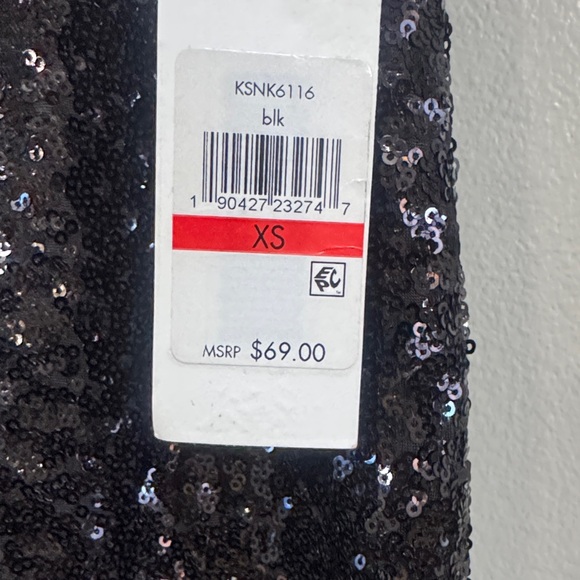 Kensie Black Sequin Pencil Skirt - Picture 3 of 6